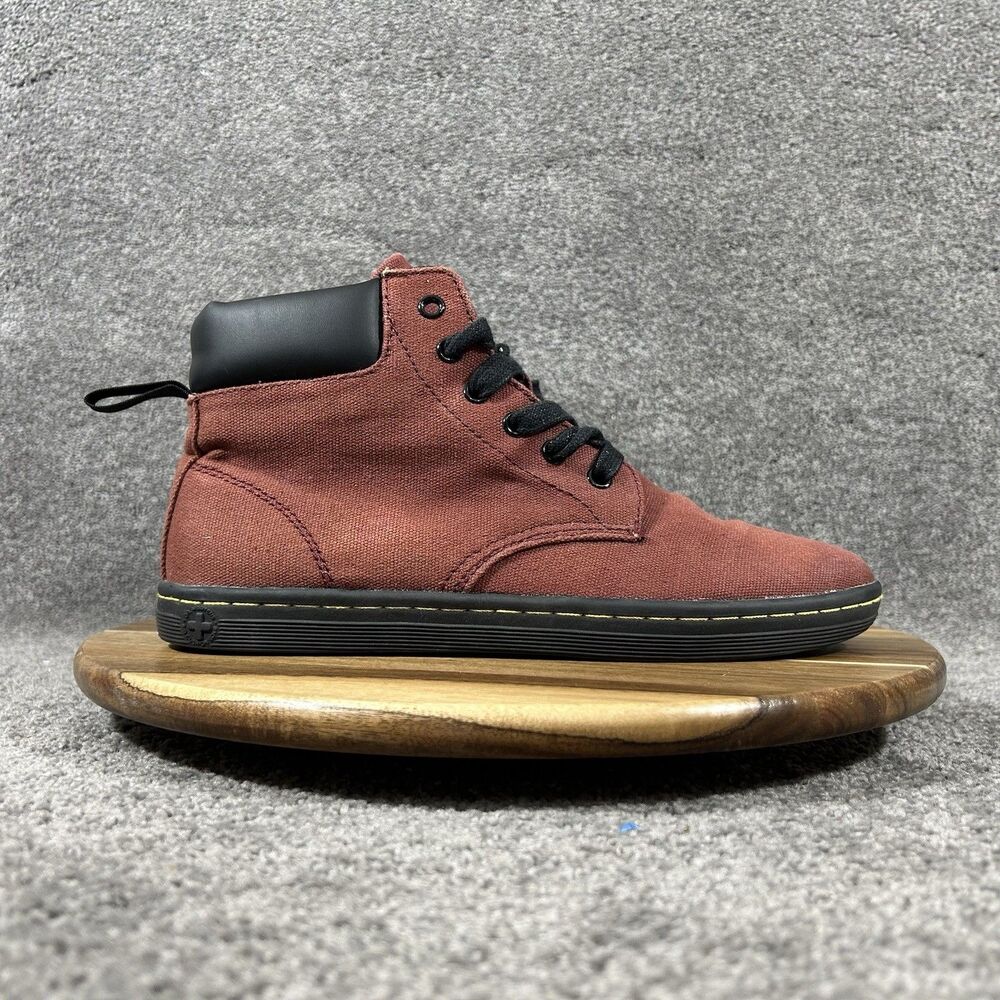 Dr Martens Maelly Women’s Size 9 Red Canvas Grunge Combat Ankle Boots Used